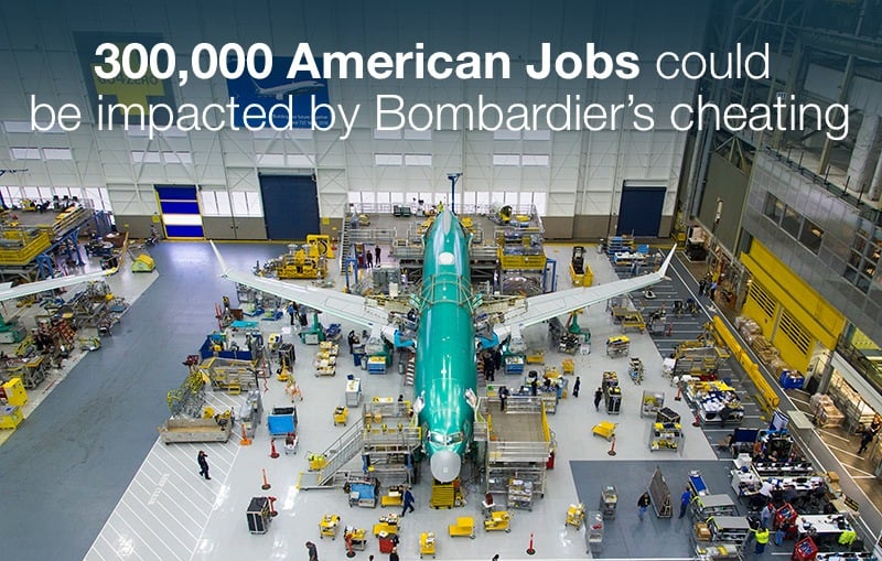 300,000 American jobs could be impacted by Bombardier's cheating