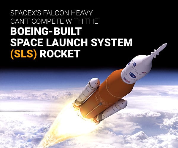 SpaceX's Falcon Heavy can't compete with the Boeing-built Space Launch System (SLS) Rocket